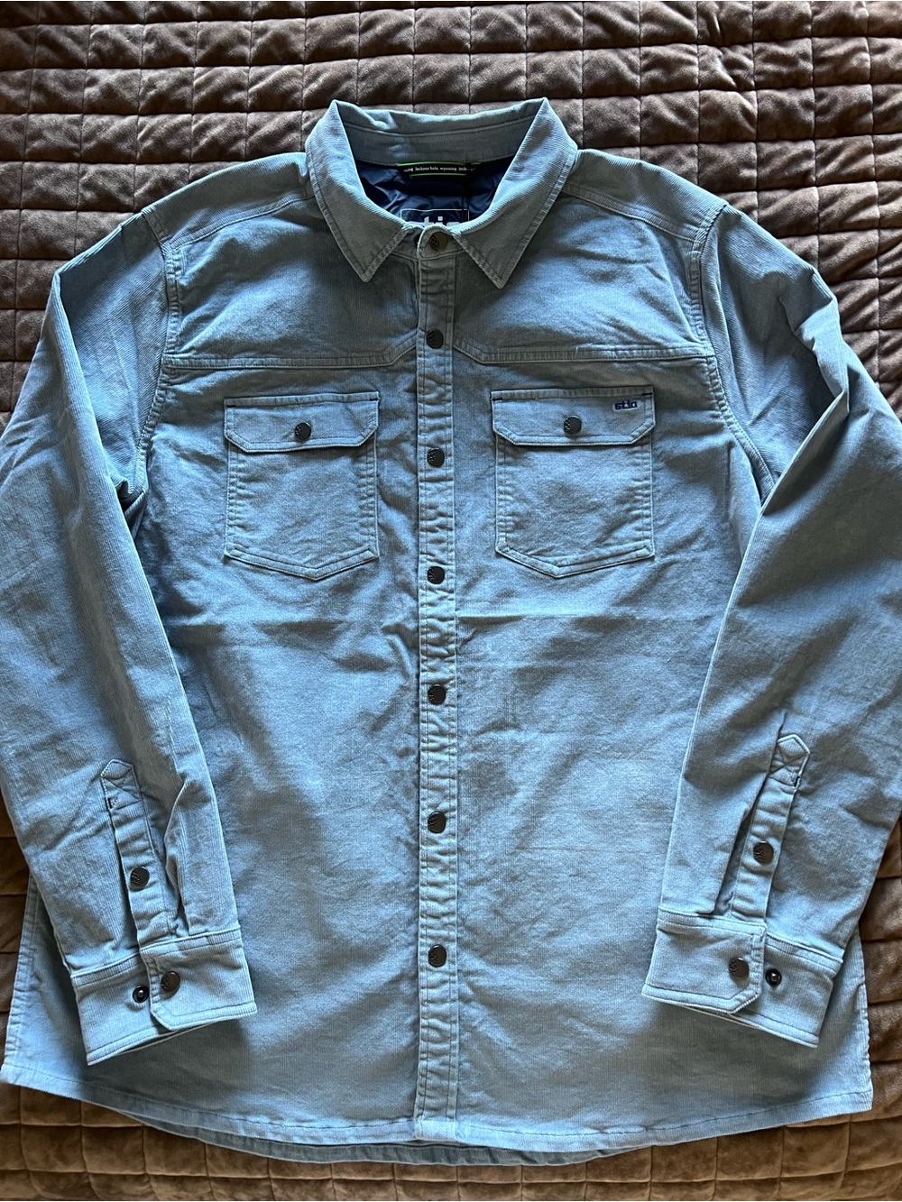 Stio Saratoga Cord Snap Long-sleeve Shirt Men’s XXL NWT ~Blue Heron~
